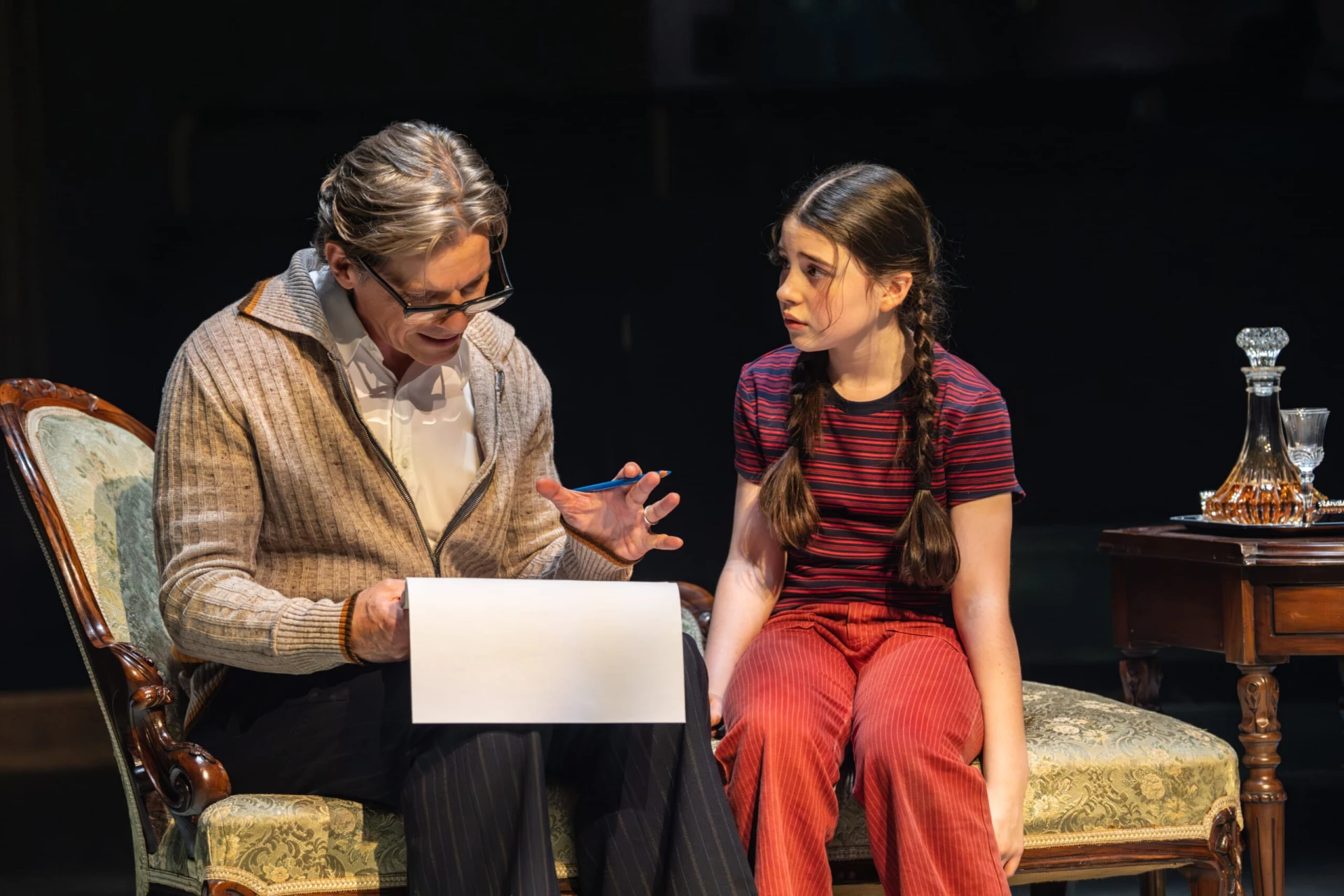 Harriet O'Shea performing in Fun Home with Nigel Hardman at The Royal Exchange, Manchester